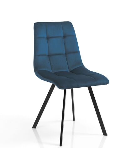 Chaise rembourrée toffee  bleu/noir - 87x44x56 cm